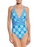 True Blue Cross-Back One-Piece Swimsuit