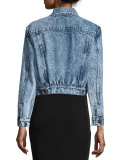 Chloe Embellished Cropped Denim Jacket