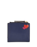 Peace & Love Mini Wallet, Blue