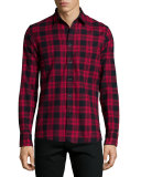 Check Long-Sleeve Shirt, Red