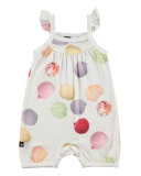 Faline Ice Cream Overall Playsuit, White, Size 3-12 Months