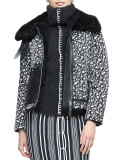 Kazan Floral-Print Zip-Front Parka W/ Shearling Trim