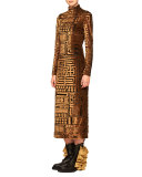 Velvet Bodycon Long-Sleeve Dress
