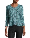 Tweed Jacquard Cardigan, Bay