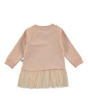 Carlin Raglan Jersey & Tulle Dress, Pink, Size 12-24 Months