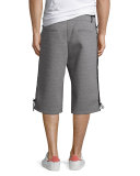 Mayu Neoprene Sweat Shorts, Gray/Black