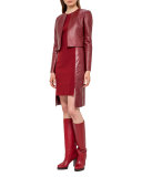 Leather Bolero Jacket, Miracle Berry