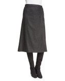 Jenny Faux-Wrap Skirt, Charcoal Melange