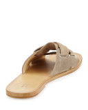 Nora Suede Corset Sandal, Warm Gray