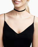 Sparkles Velvet & 18K Rose Gold Choker Necklace, Black