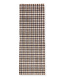 Long Plaid Alpaca & Wool Scarf, Vanilla/Brown