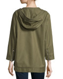 Camea Hooded 3/4-Sleeve Jacket, Olive