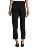 Suede Cropped Track Pants