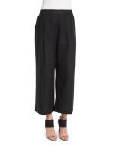 Organic Linen Wide-Leg Cropped Pants 