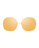 Rimless Oversized Square Sunglasses, Gold
