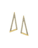 V Diamond Climber Earrings in 18K Yellow Gold