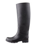 Intrecciato Rubber Rainboot, Black