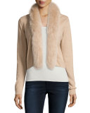 Cashmere Fur-Trim Shrug