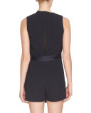 Sleeveless Wrap-Front Romper