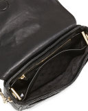 Marion Quilted Mini Shoulder Bag, Black