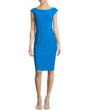 Cartem Cap-Sleeve Sheath Cocktail Dress W/ Eyelet Detail 