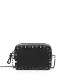 Small Rockstud Chain Camera Crossbody Bag, Black