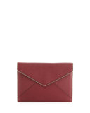 Leo Saffiano Envelope Clutch Bag, Tawny Port