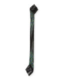 Peacock Eyes Classic Skinny Silk Scarf, Black