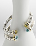 Cable Classics Bracelet with Blue Topaz and Gold