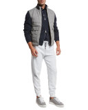Reversible Quilted Vest, Gray