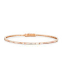 Pavé White Diamond Bangle in 18K Rose Gold