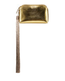 Mini Metallic Snakeskin Tassel Wristlet