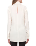 Silk Tunic w/ Braided-Leather Trim