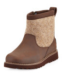 Bayson Wool-Trim Leather Boot, Stout, Youth