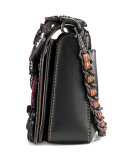Dinky Tea Rose Crossbody Bag, Black/Multi