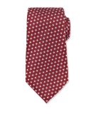Woven Boxes Neat Silk Tie, Red