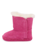 Infant Caden Suede Bootie/Crib Shoe, Princess Pink