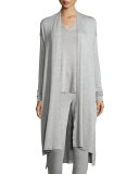 Terry Lounge Long Cardigan, Light Heather Gray