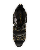 Ambria Beaded Lace Sandal, Black