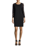 Lace-Sleeve Sheath Dress