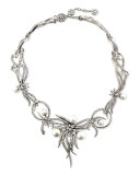 Rhodium-Plated Statement Necklace