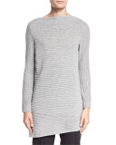 Wool-Cashmere Ribbed Asymmetric Top 