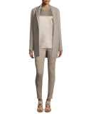 Addison Open-Front Jacket, Taupe