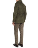 Plaid Two-Button Sport Coat, Blue/Green
