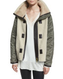 Elson Shearling Fur Liner Jacket, Natural