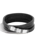 Men's 6.5mm Classic Chain Triple Wrap Bracelet, Black