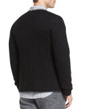Cashmere Grid Sweater, Charcoal