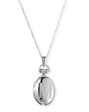 Petite Sterling Silver Initial "M" Locket Necklace