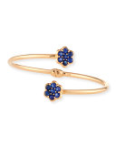 18K Rose Gold & Blue Sapphire Floral Bypass Bracelet