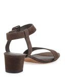 Rena Suede City Sandal, Dark Smoke